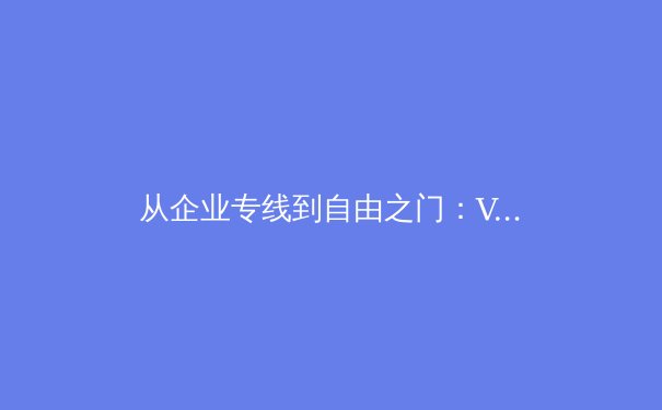 从企业专线到自由之门：VPN技术的演进与数字时代重塑
