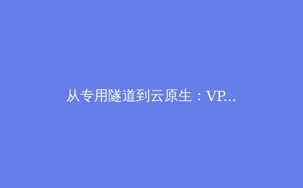 从专用隧道到云原生：VPN技术的演进与未来之路 - 4