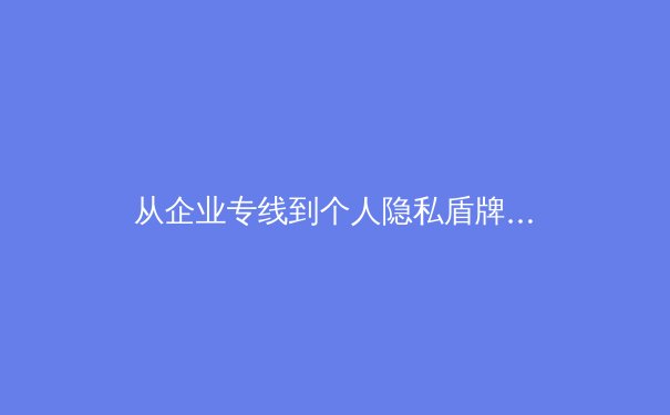 从企业专线到个人隐私盾牌：VPN技术的演进与未来 - 2