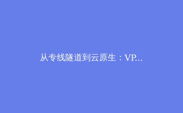 从专线隧道到云原生：VPN技术的演进与未来安全架构 - 3