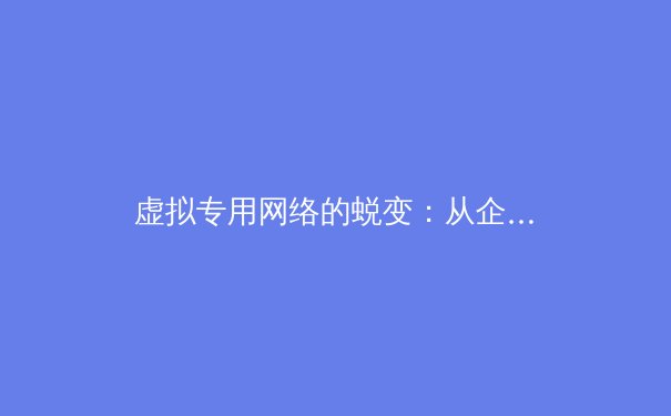 虚拟专用网络的蜕变：从企业专线到全民隐私盾牌 - 4